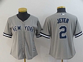 Women Yankees 2 Derek Jeter Gray Cool Base Jersey,baseball caps,new era cap wholesale,wholesale hats